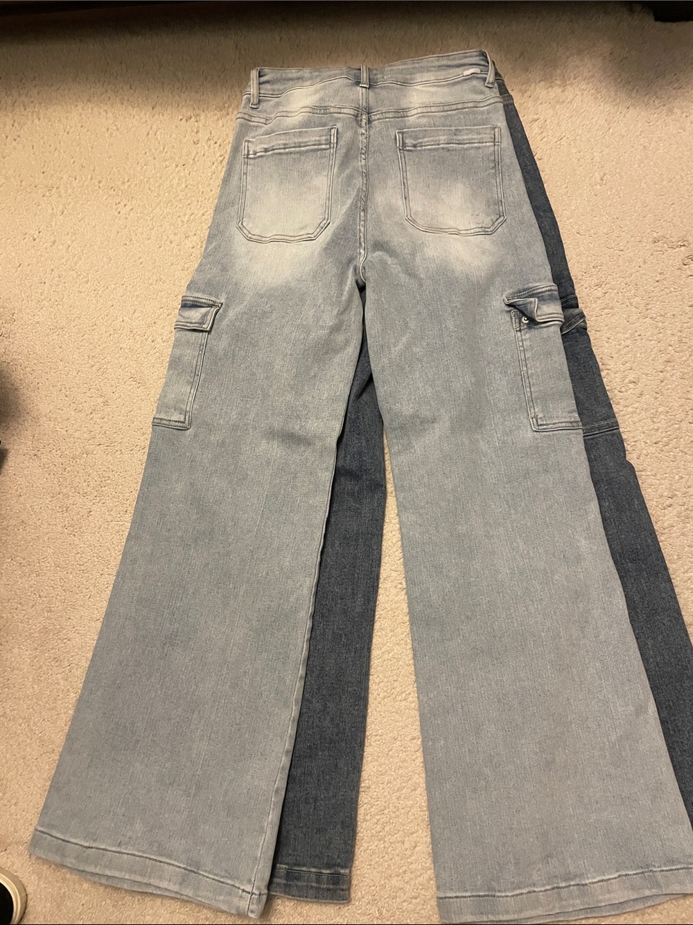 Wide Leg Cargo Jeans in Light Blue - Picture 8 of 8